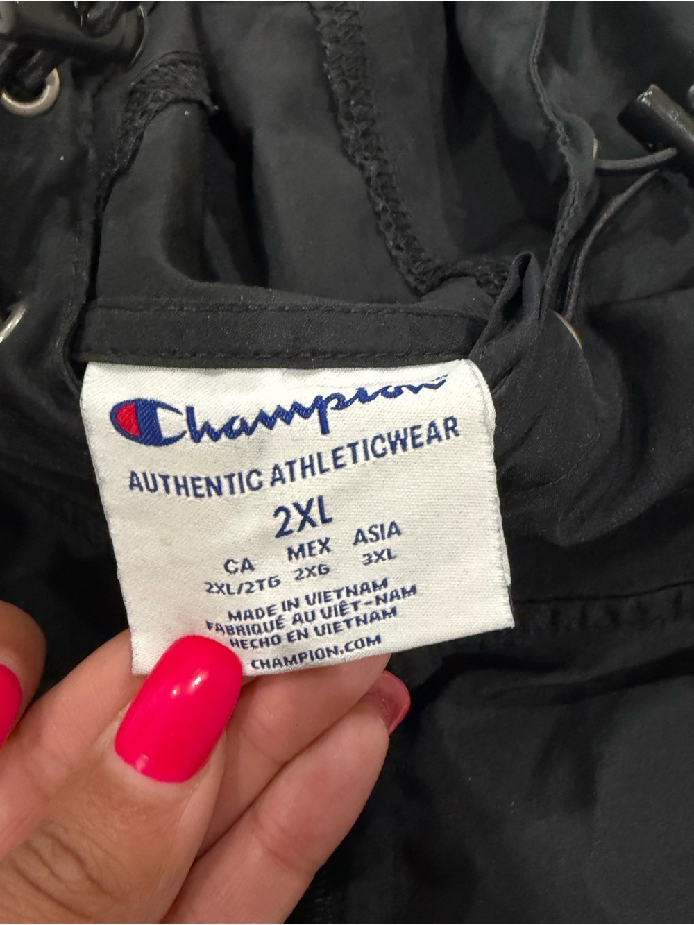 Champion Black Hooded Pullover Anorak - Picture 7 of 7